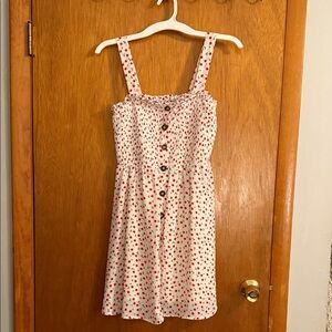 Sienna Sky White Dress with Red Polka Dots